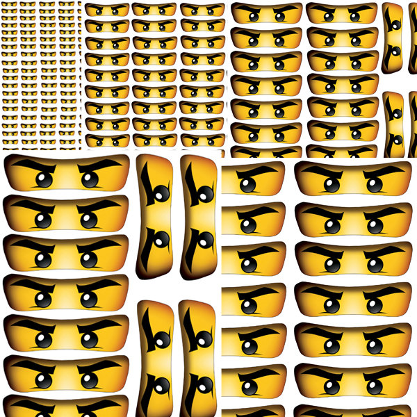 INSTANT DOWNLOAD Ninjago eyes ( 5 sizes ) , banner, wall decor.