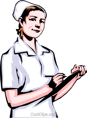 Nurse with clipboard Royalty Free Vector Clip Art.