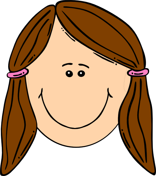 Smiling Girl With Brown Ponytails Clip Art at Clker.com.