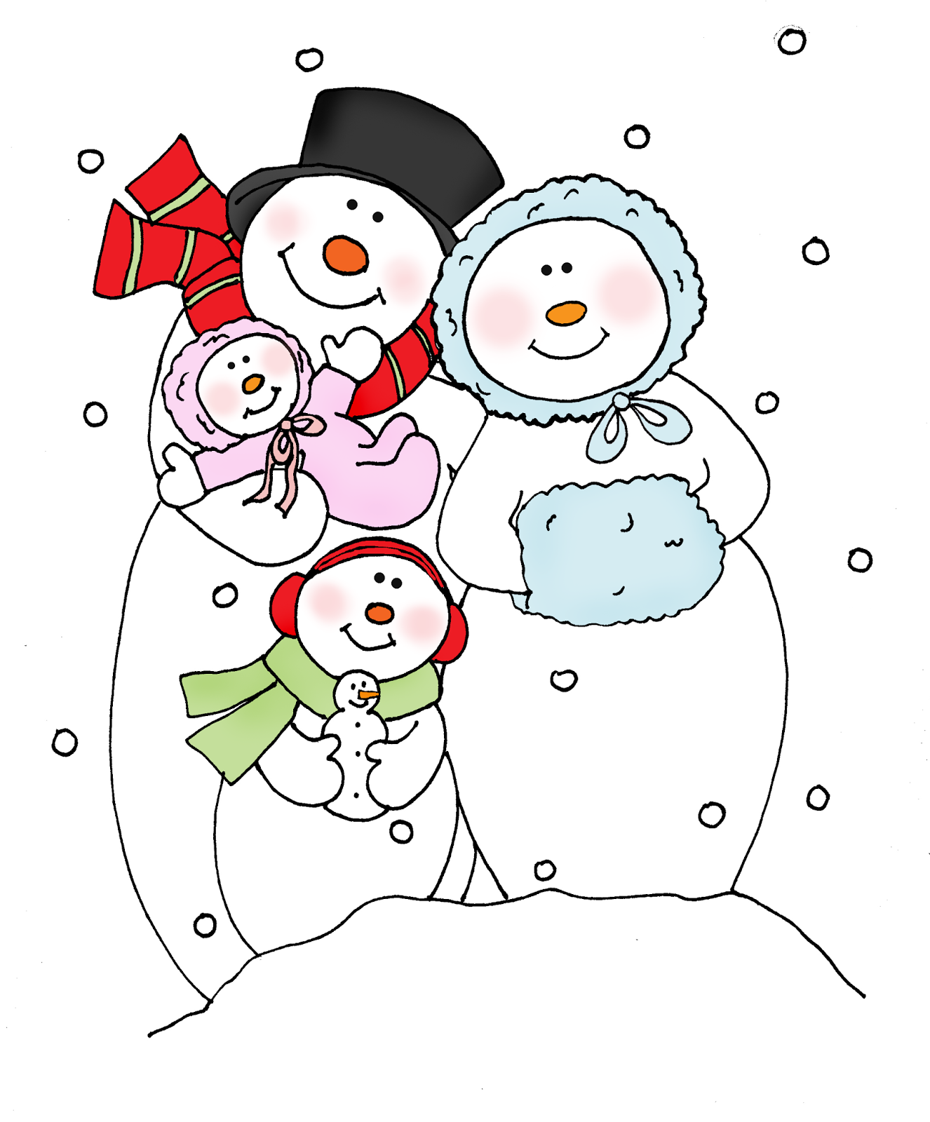 77+ Snowman Family Clipart.