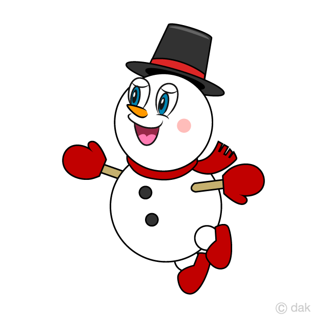 Jumping Snowman Cartoon Free Picture｜Illustoon.