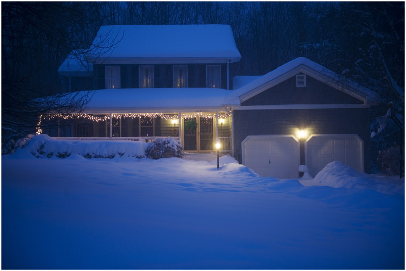 outside house lights vector clip art of a blue car covered in snow.