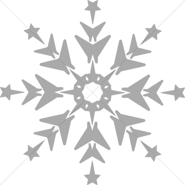 Grayscale Snowflake Clipart.