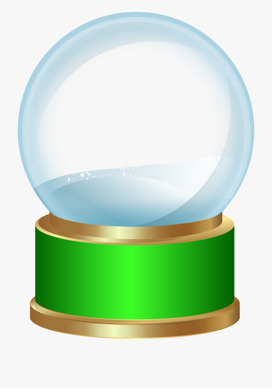 Empty Snow Globe Green Png Clip Art.