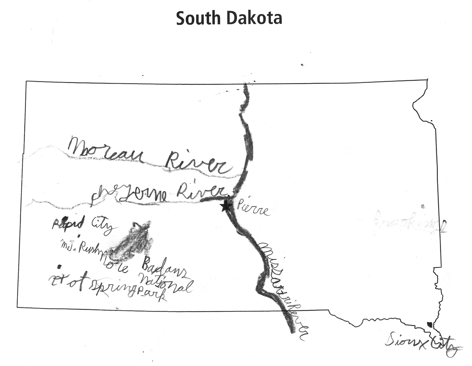 Outline Map Of South Dakota With Vector Map South Dakota Political.