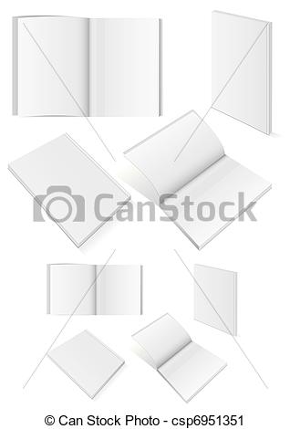 Vector Clip Art of Set of books with softcover..