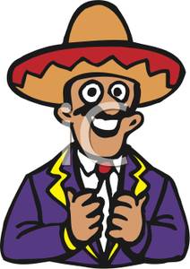 Mexican sombrero man free clipart.