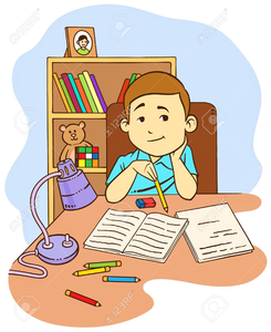 Kid Doing Homework Clipart.