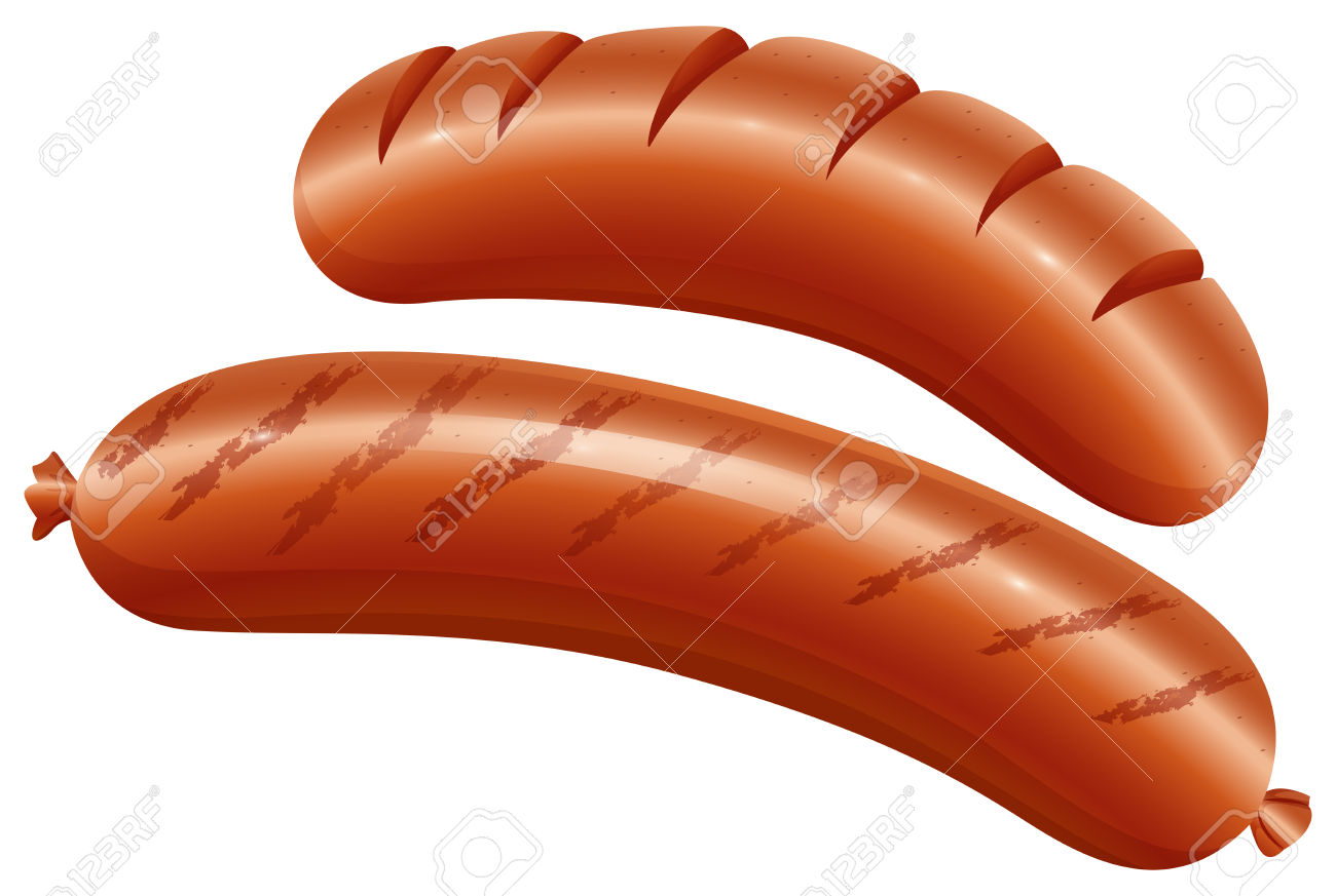 Two Kind Of Delicious Sausages Royalty Free Cliparts, Vectors, And.