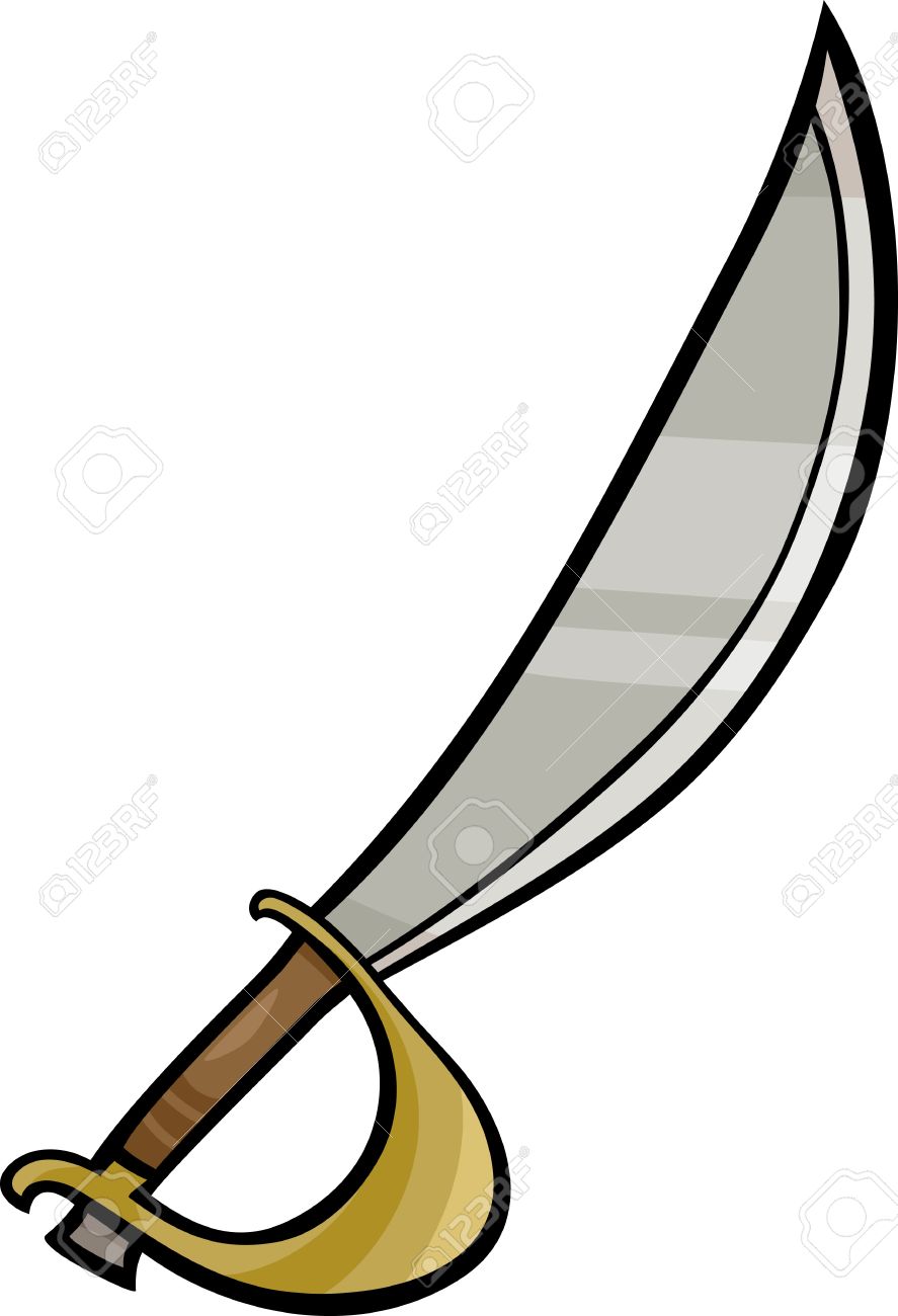 Cartoon Illustration Of Sword Or Sabre Clip Art Royalty Free.