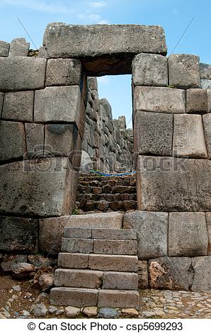 Stock Photos of Ancient stone sun gates in Sacsayhuaman.