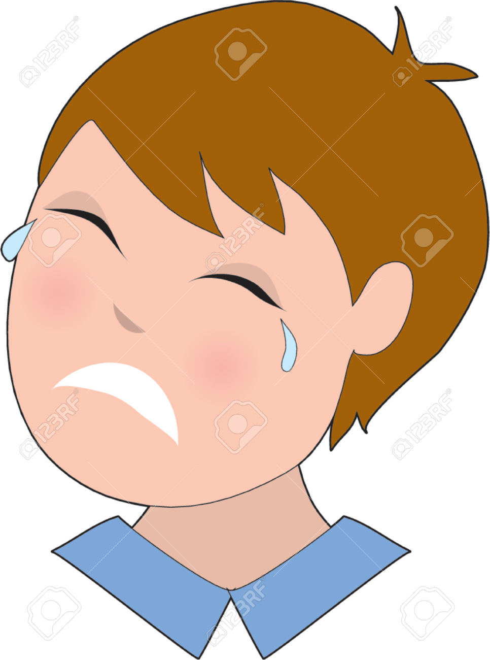 Sad Crying Face Clipart.