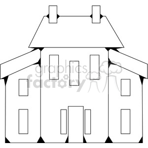 Salt Box House 03 clipart. Royalty.