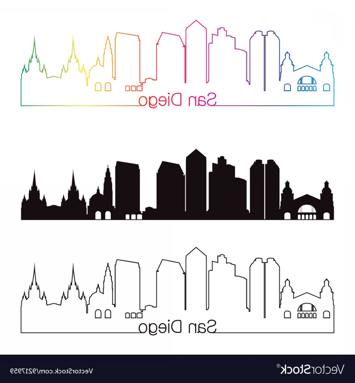 San Diego Skyline Vector.