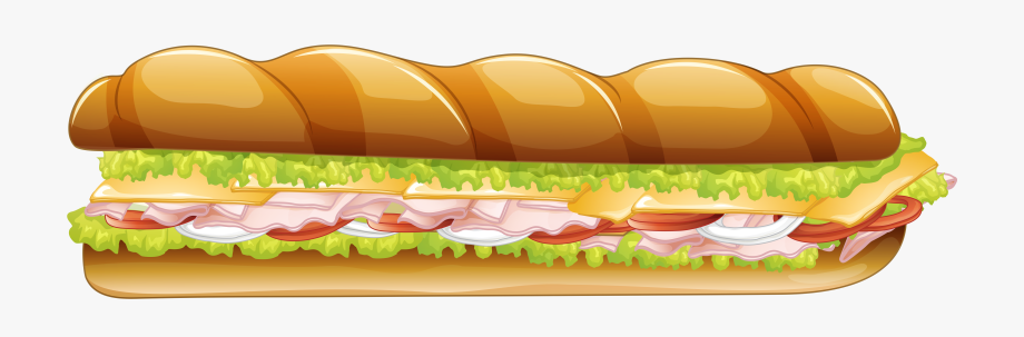 Long Sandwich Vector Clipart Image.