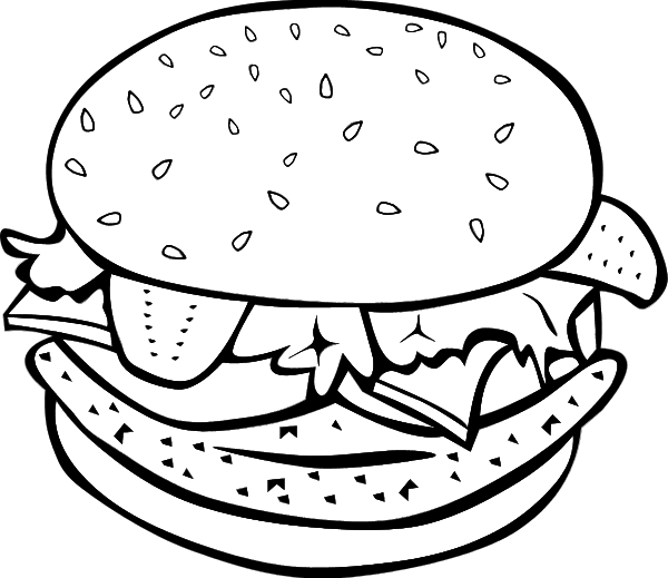 Cheese burger sandwich vector clip art.