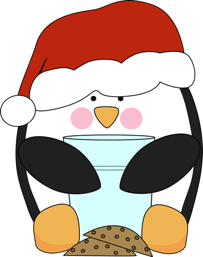 Santa eating cookies clipart.