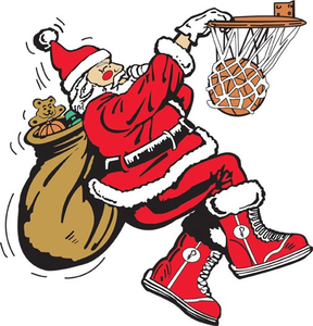 Santa Playing Basketball Clipart.