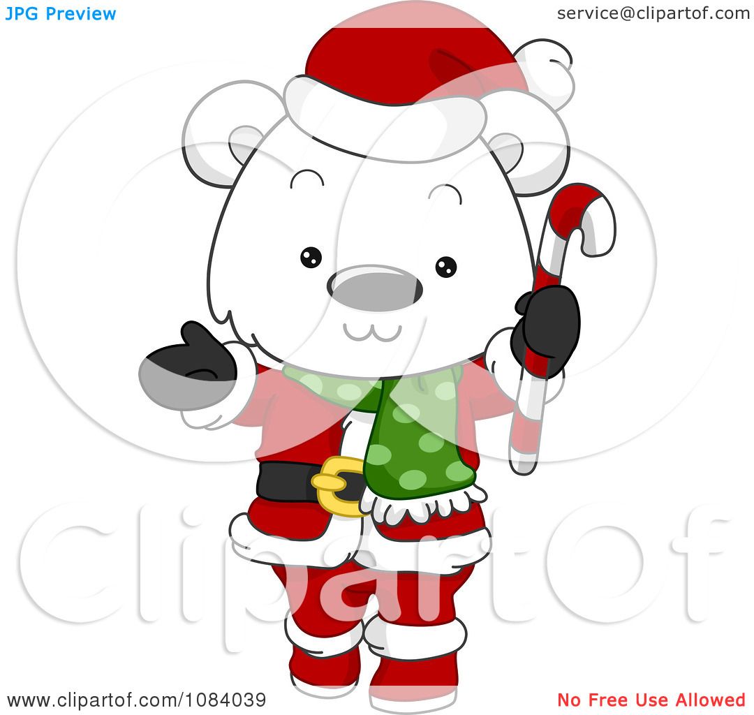 Santa Riding Polar Bear Clip Art.