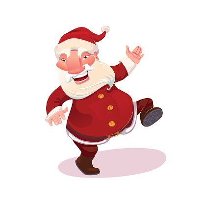 Santa dancing vector illustration Clipart Image.