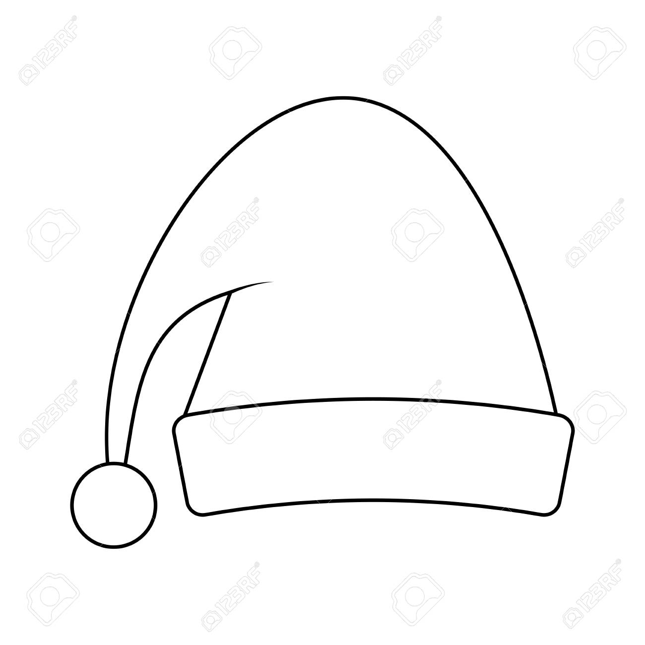 Outline Santa Hat Clipart.