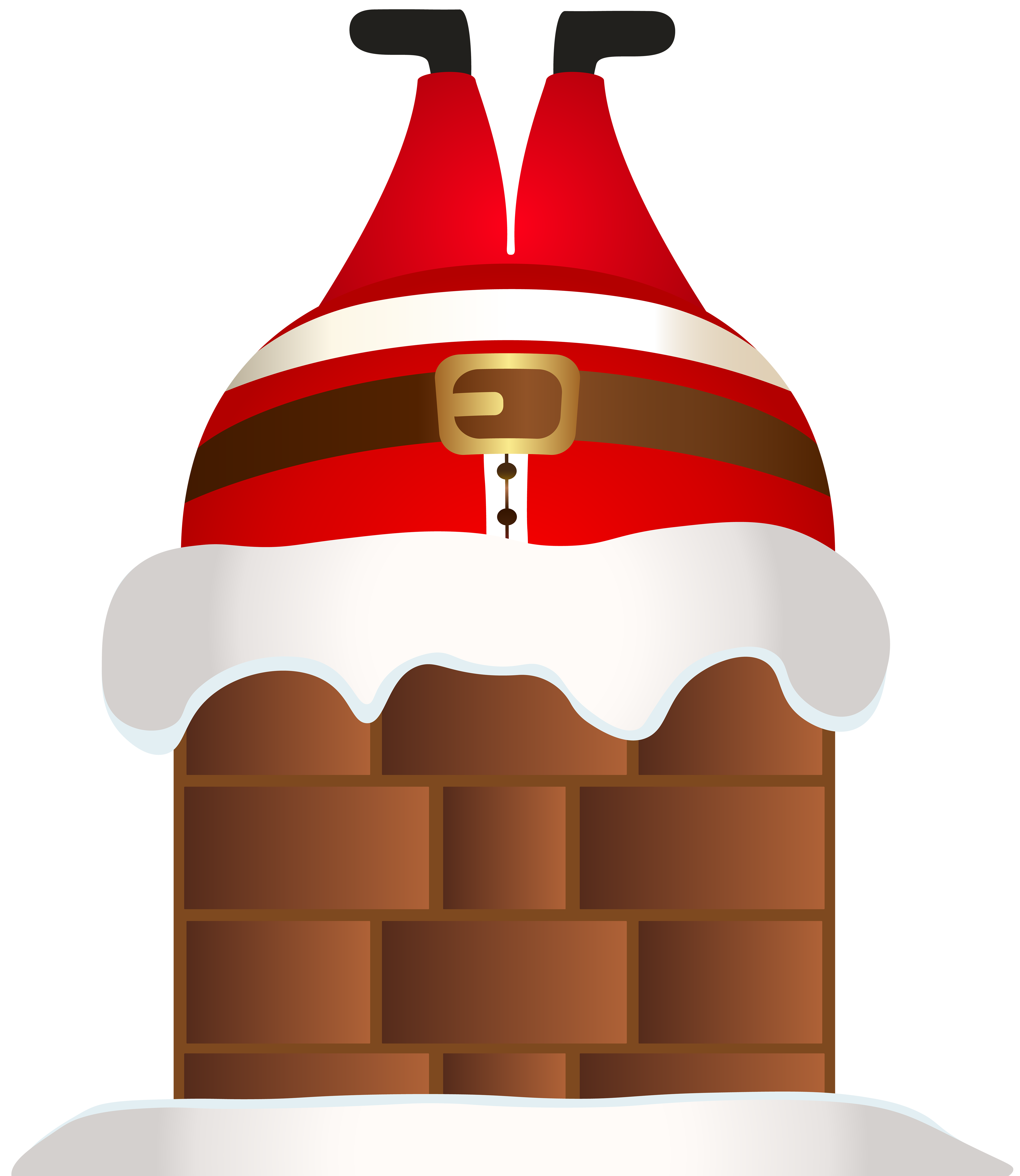 Funny Santa in Chimney PNG Clip Ar.