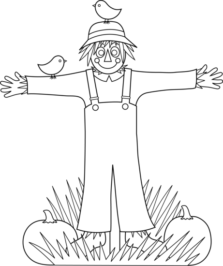 Black and white scarecrow clipart clipart images gallery for.