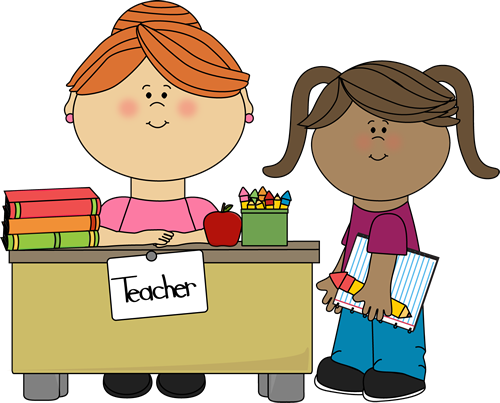 Teacher Helping Student Clipart.