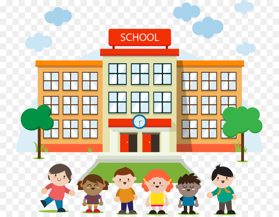 School Building Cartoon clipart.