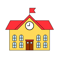 Free Black and White School Building Image｜Illustoon.