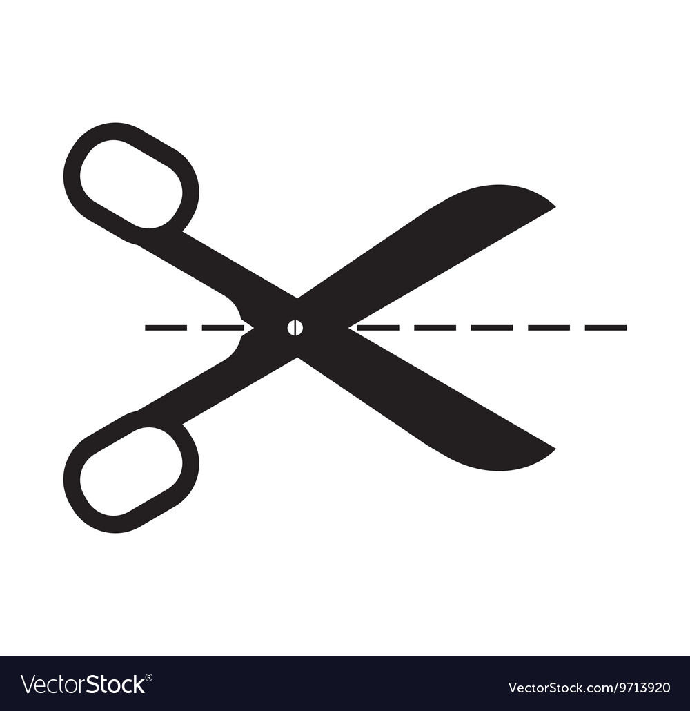 Scissors and cut lines isolated on white.