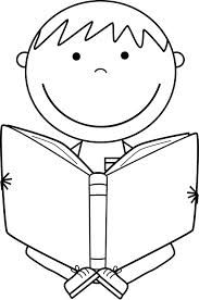 Reading a Book Clip Art Image.