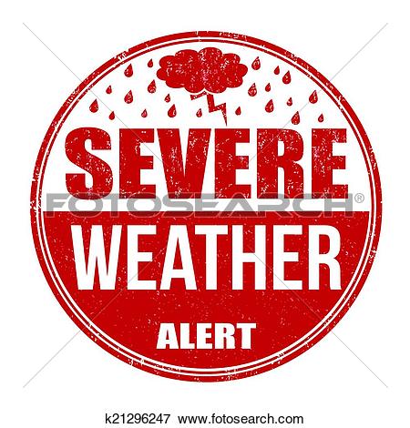 Clip Art of Severe weather alert stamp k21296247.