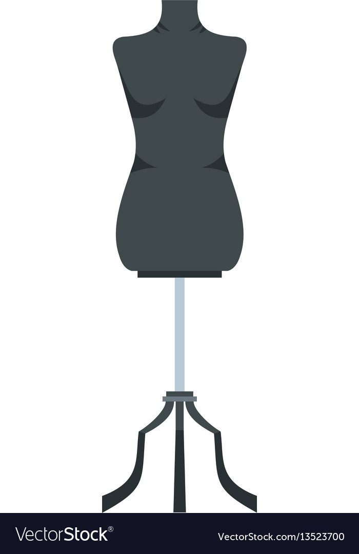 Sewing mannequin icon flat style.