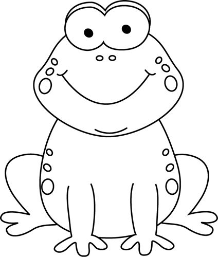 Cute black and white toad clipart.