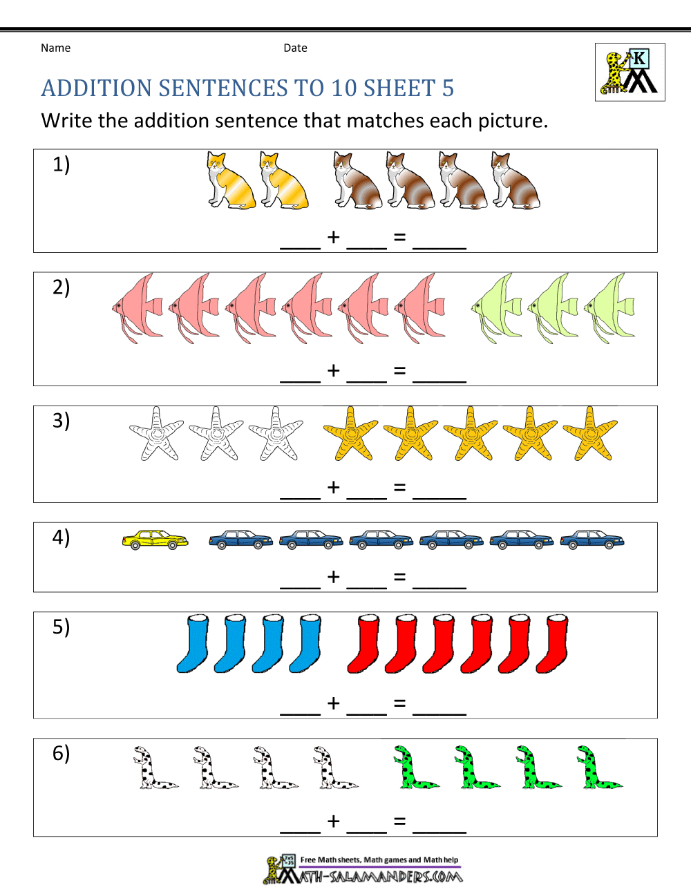 Addition clipart number sentence, Addition number sentence.