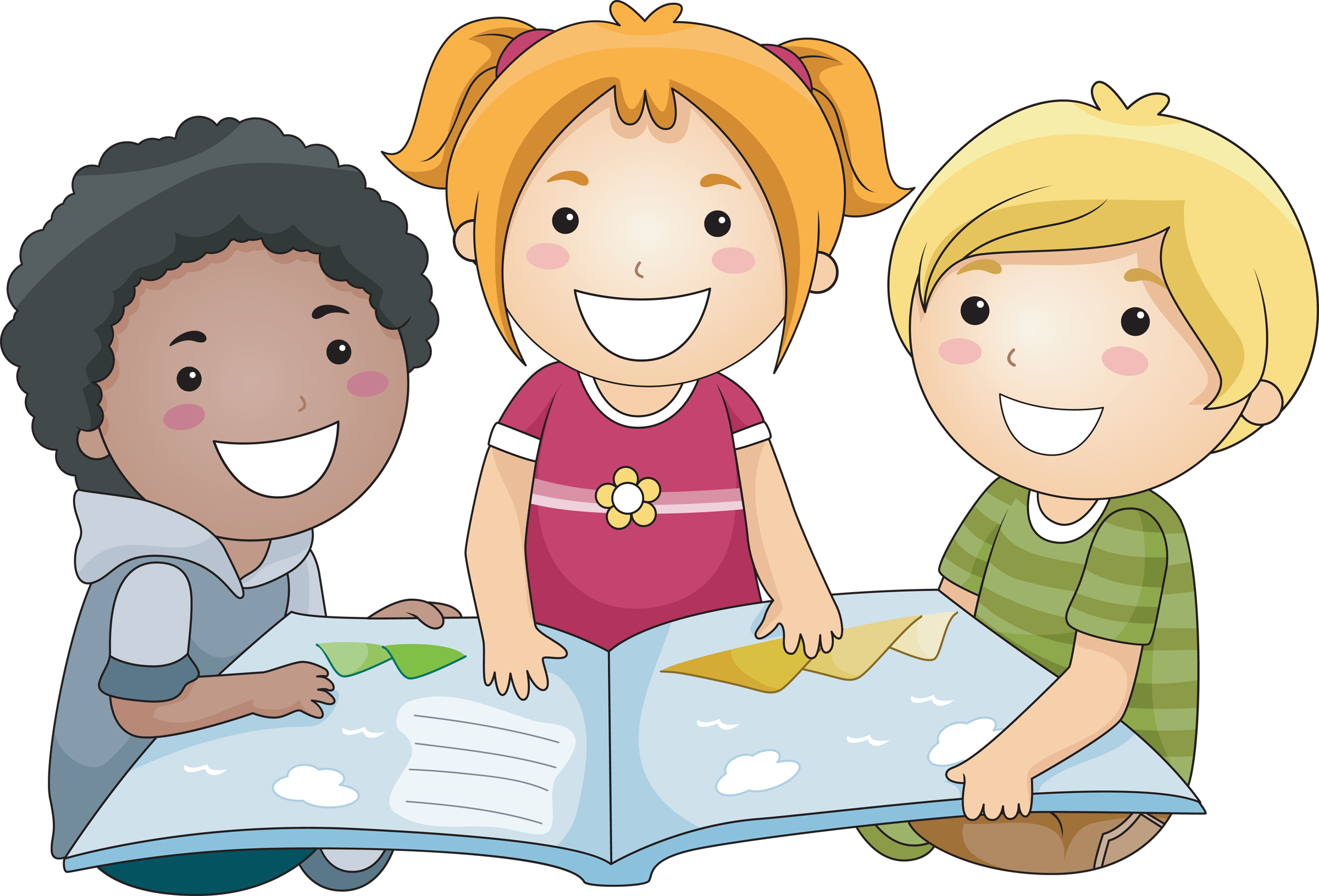 Sharing Books Clipart.