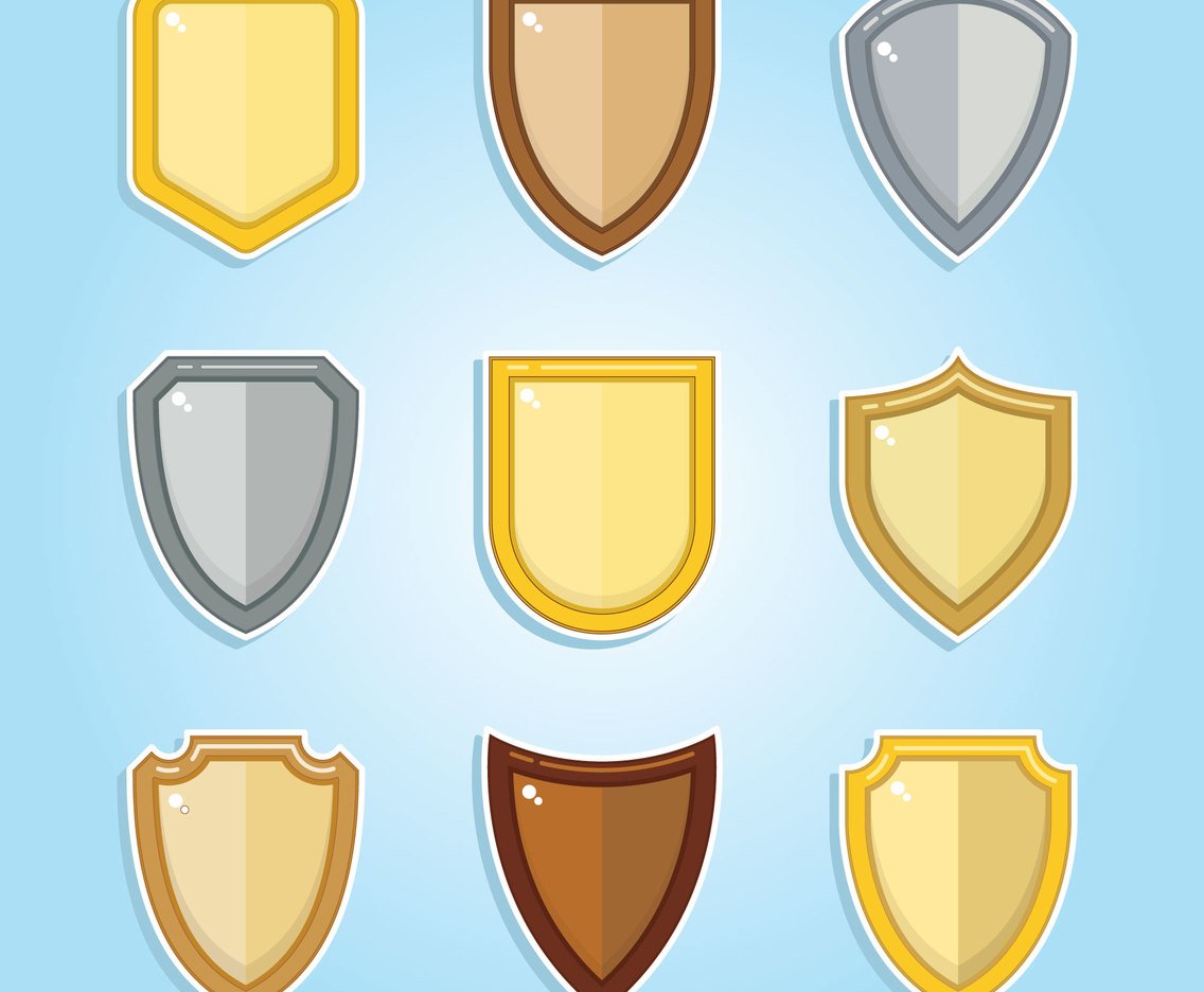 Shield Clipart Set Vector Art & Graphics.