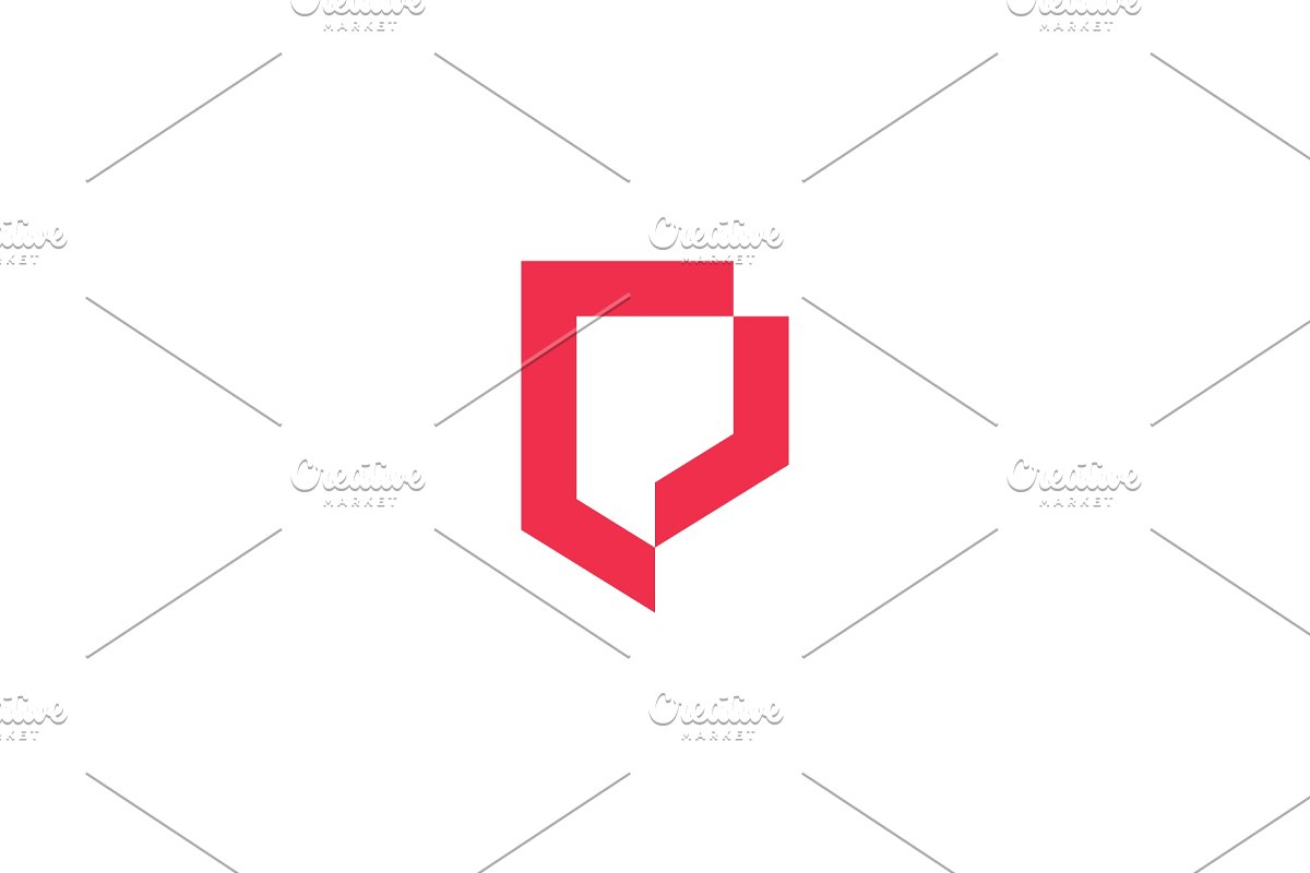 geometric shield logo vector icon.