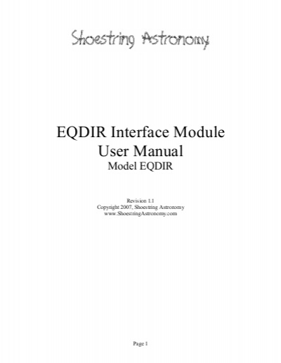 EQDIR Interface Module User Manual.