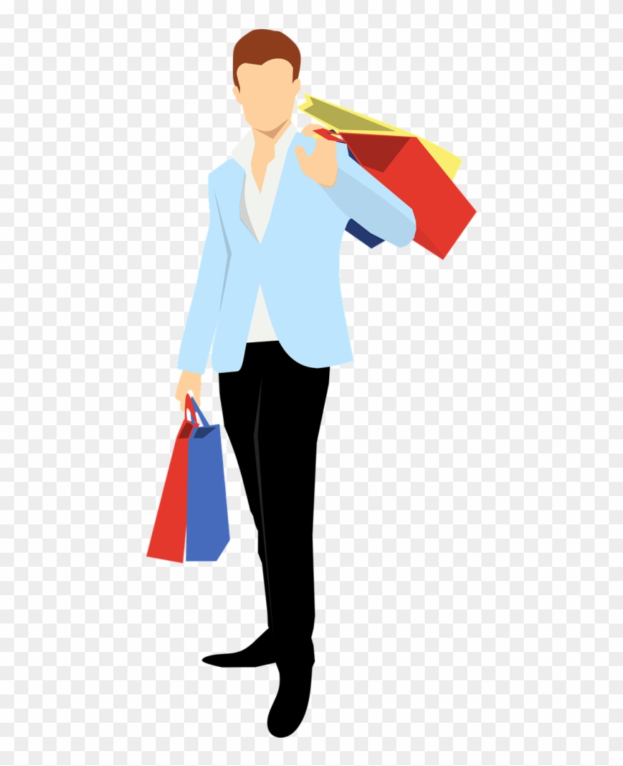 Shopping Man Vector Png Clipart (#466025).