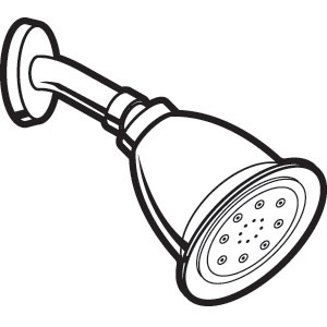 Shower head clipart black and white letters example.