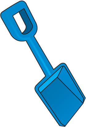 Blue snow shovel clipart.