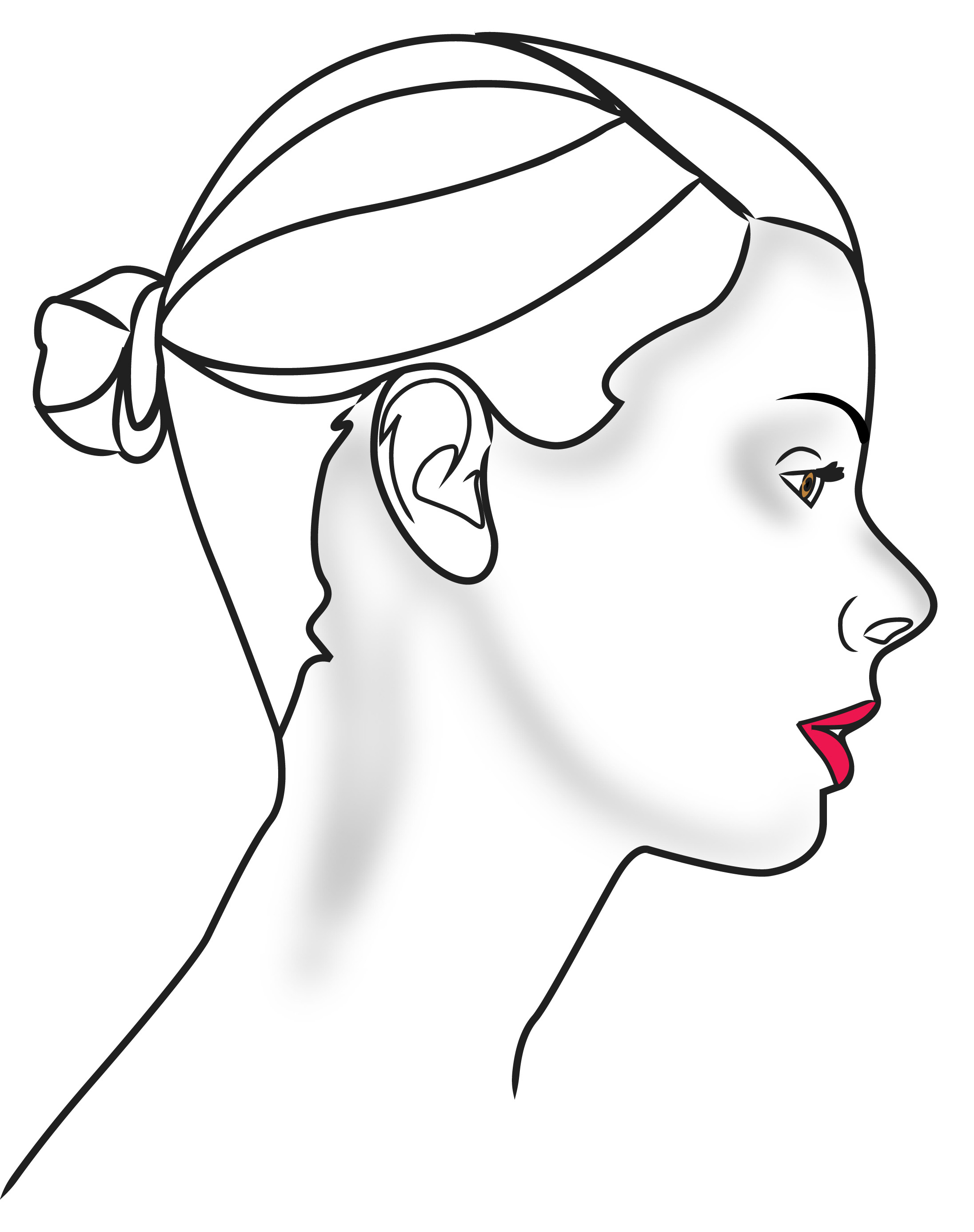 Drawing Face Profile Outline Side Face Clipart (34+).