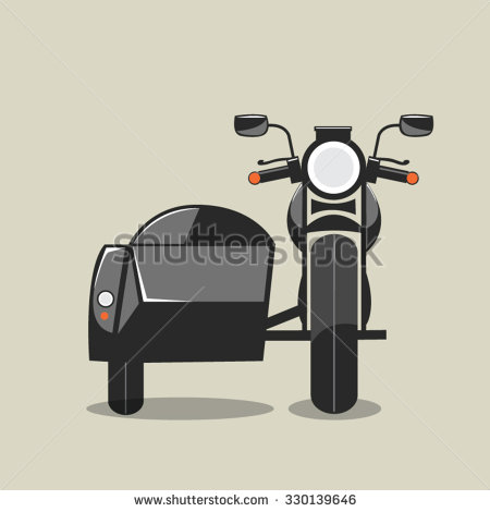 Motorcycle sidecar clipart.