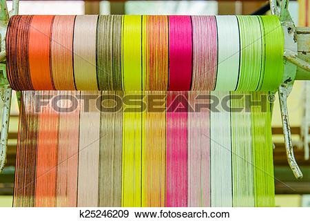 Stock Photograph of silk thread in country of asia,Silk Production.