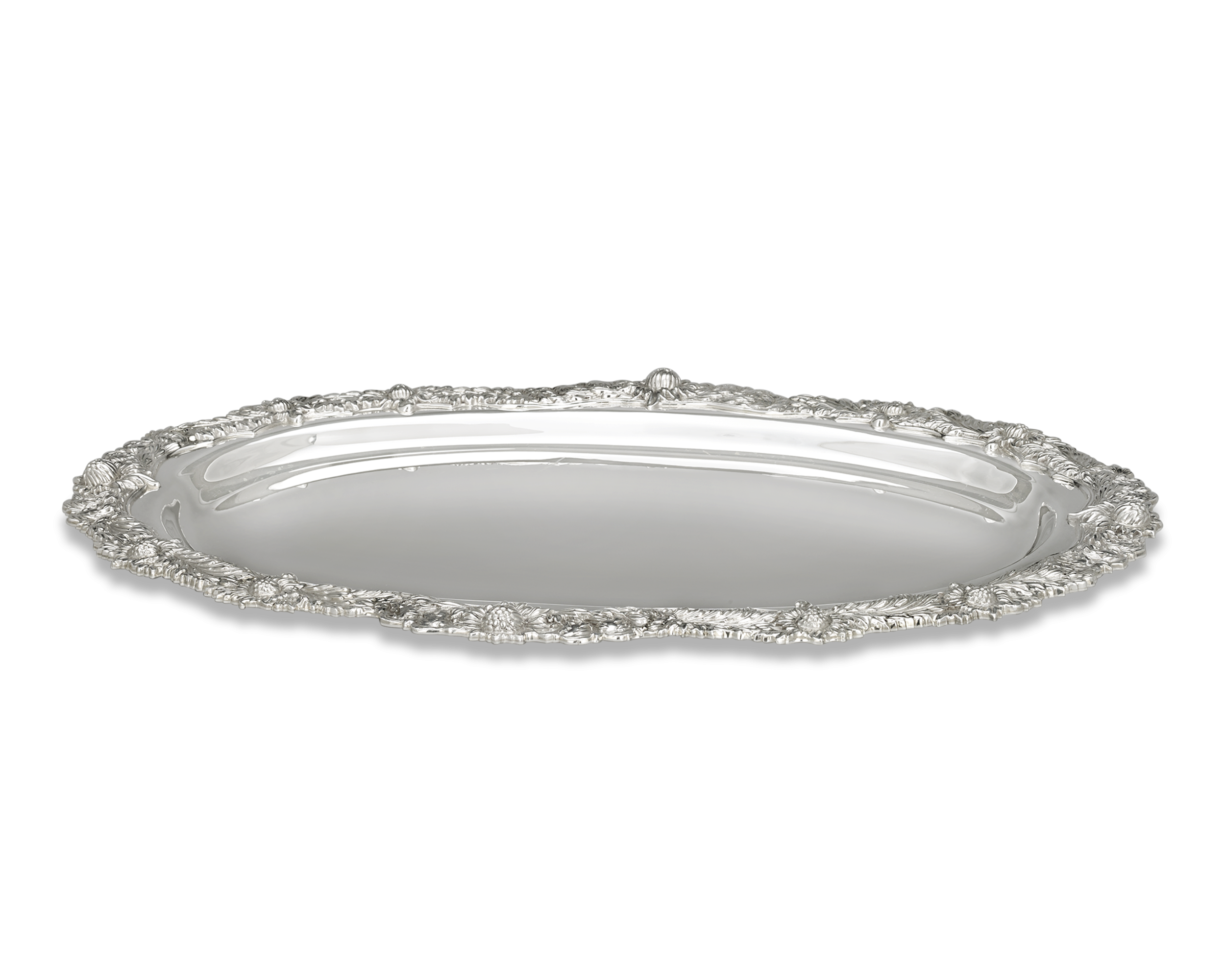 Tiffany & Co. Chrysanthemum Silver Serving Tray.