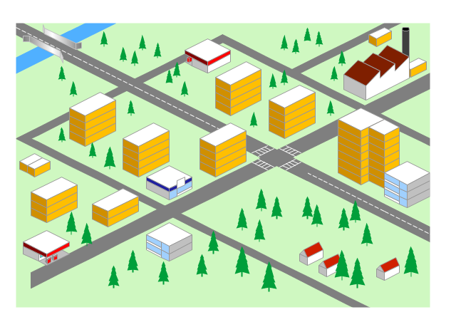 3D pictorial road map.