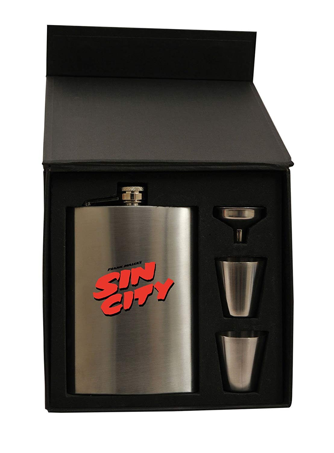 DIAMOND SELECT TOYS Sin City Movie Logo Flask Gift Set.