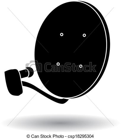 Vector Clipart of silhouette satellite dish.